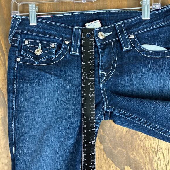 True Religion Womens Jeans Blue Denim Low Rise Boot Cut Made in USA Stretch 28 - Picture 8 of 12